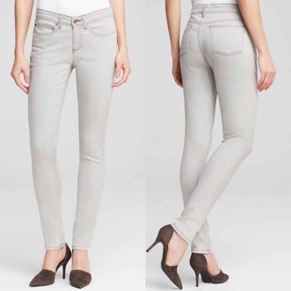 Eileen Fisher Skinny Stretch Jeans in Sunbleach Gray Classic 6
